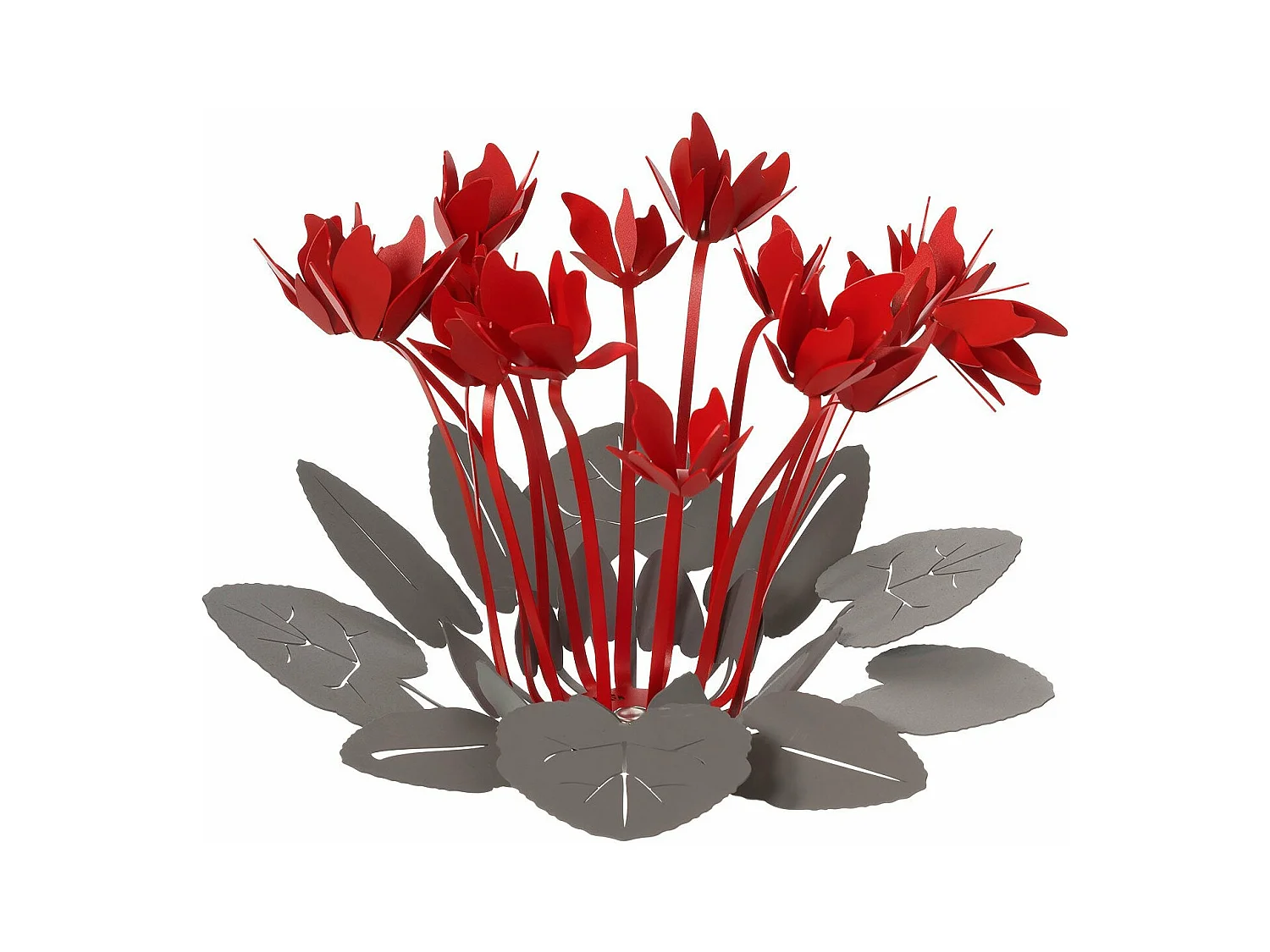 Centre de table décoratif Ciclamino Ø38 cm en Boue et Fer rouge Design floral pour table ou salon Fabriqué en Italie