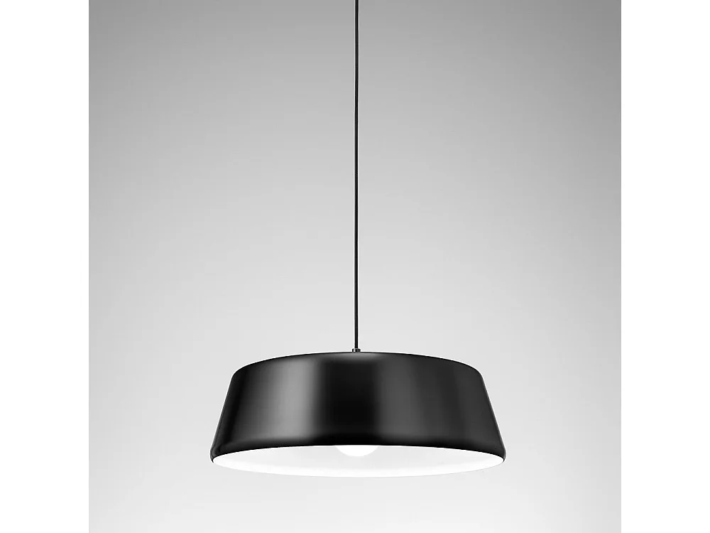 Blanca - Suspension noire 1XE27 max 1X60W IP20 - Plafonnier au en aluminium - Douille E27