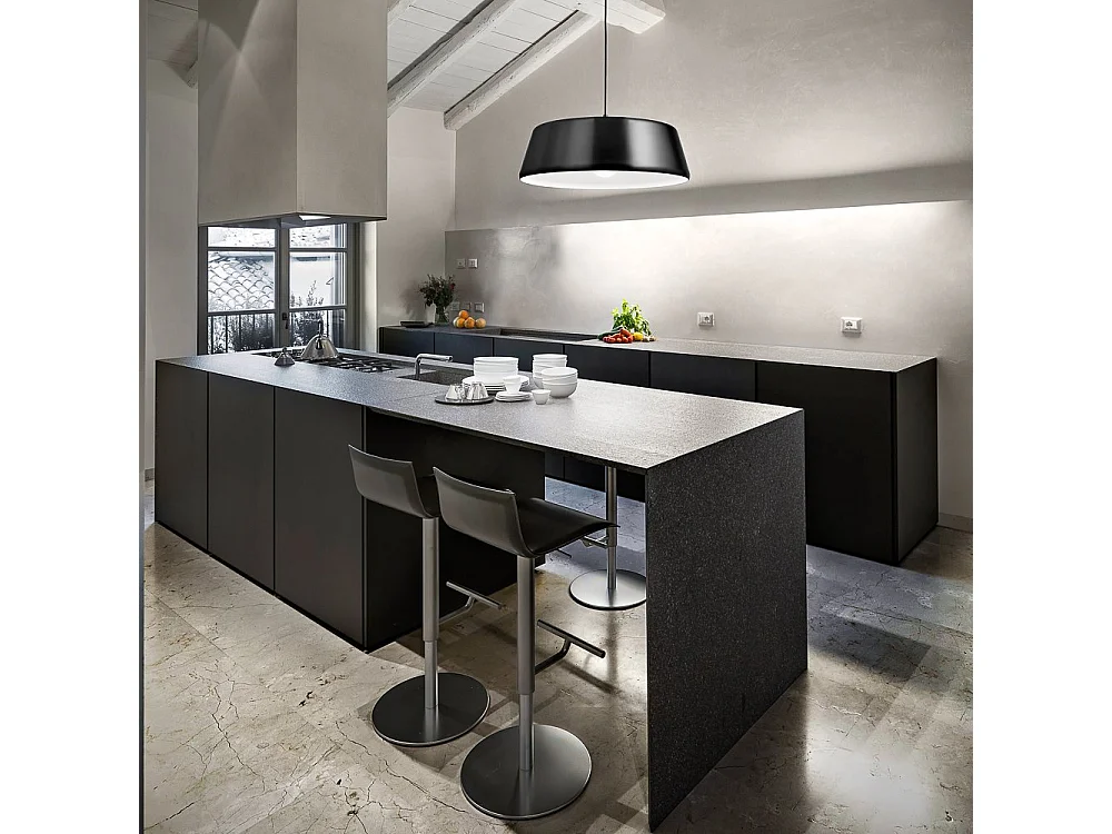 Blanca - Suspension noire 1XE27 max 1X60W IP20 - Plafonnier au en aluminium - Douille E27