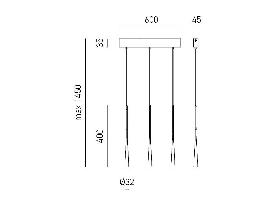 Dafne - Lámpara colgante blanca 16,5W luz cálida 3000K IP20 - Plafón LED 3 luces diseño moderno - aluminio blanco satinado
