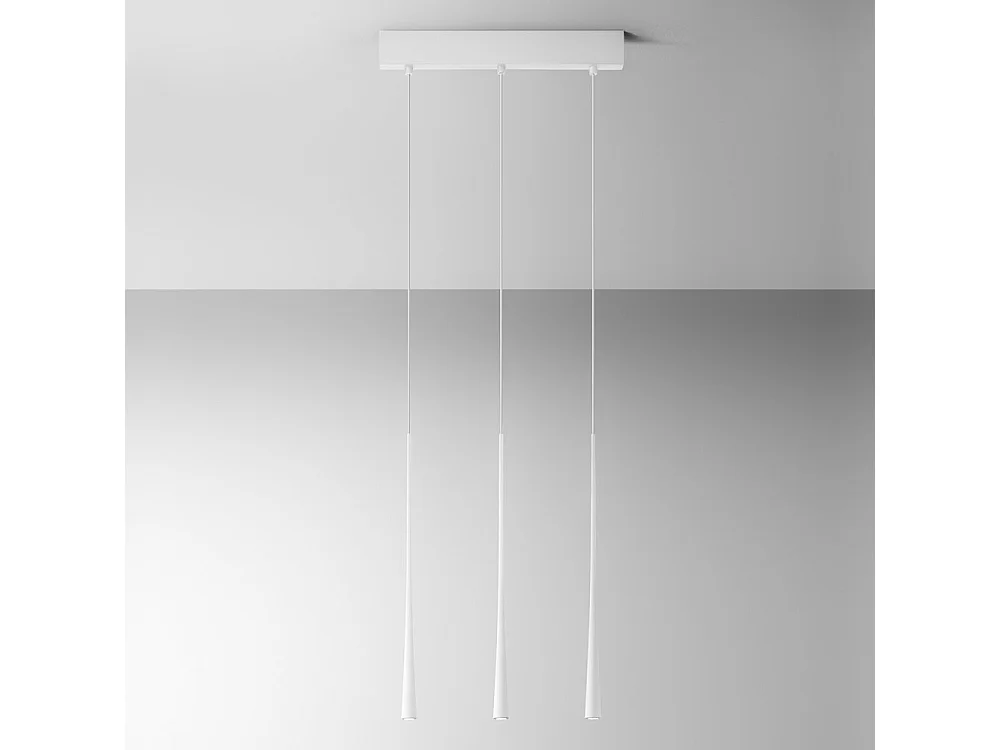 Dafne - Suspension blanche 16,5W lumière chaude 3000K IP20 - Plafonnier LED 3 lumières - aluminium blanc satiné