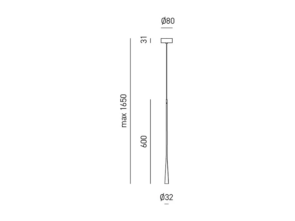 Dafne - Suspension LED blanche 7W 3000K IP20 - Plafonnier LED design minimaliste en aluminium - Alimentation incluse - Max L.165cm