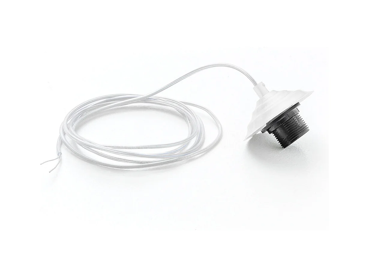 Douille Alice blanche avec câble transparent pour suspensions 1XE27 max 1X60W IP20 - Longueur max 3 mètres