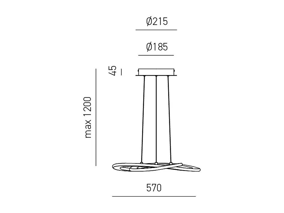 Lustre LED Yara 40W dimmable – anneau aluminium blanc, 4000K, 1900lm, LED intégrée, 57x120cm, style moderne, IP20