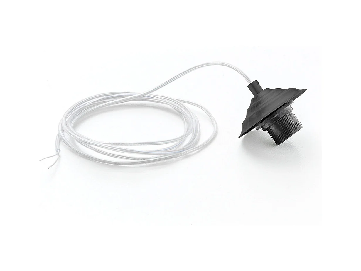 Douille Alice noire avec câble transparent pour suspensions 1XE27 max 1X60W IP20 - Longueur max 3 mètres