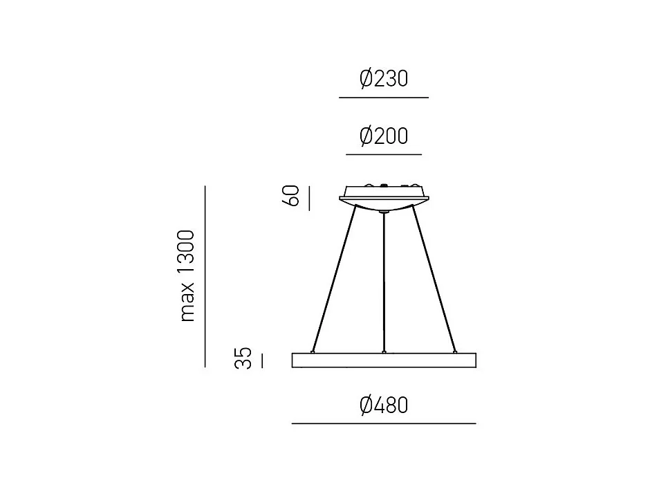 Krizia - Suspension LED dimmable 30W - 2300lm, lumière chaude 3000K, anneau or brossé, diffuseur acrylique, d. 40 cm