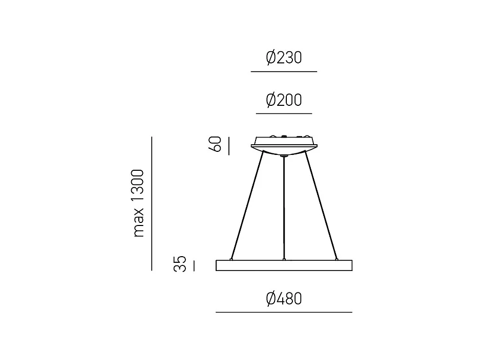 Krizia - Suspension LED dimmable 30W - 2300lm, lumière chaude 3000K, anneau or brossé, diffuseur acrylique, d. 40 cm