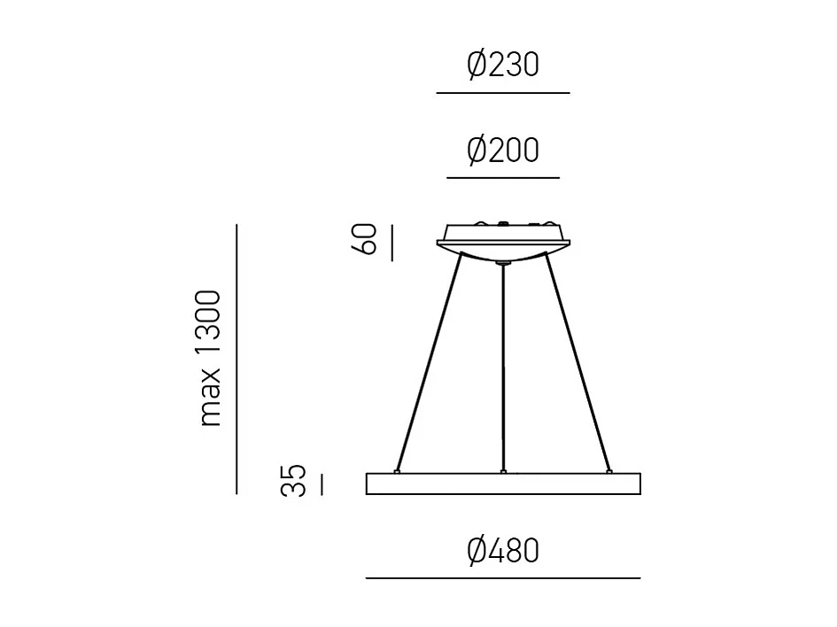 Krizia - Lámpara colgante LED regulable 30W - 2300lm, luz cálida 3000K, aro oro cepillado, difusor acrílico, d. 40cm, IP20