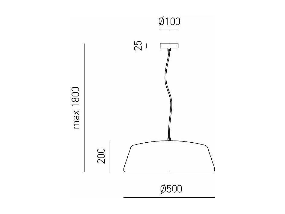 Bonella - Suspension blanche 1XE27 max 1X60W IP20 - Plafonnier au en aluminium - Douille E27