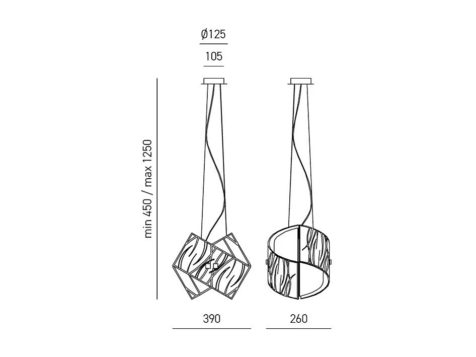 Agnese witte hanglampen 2XE27 max 2X52W IP20 - Modern design LED plafondlamp