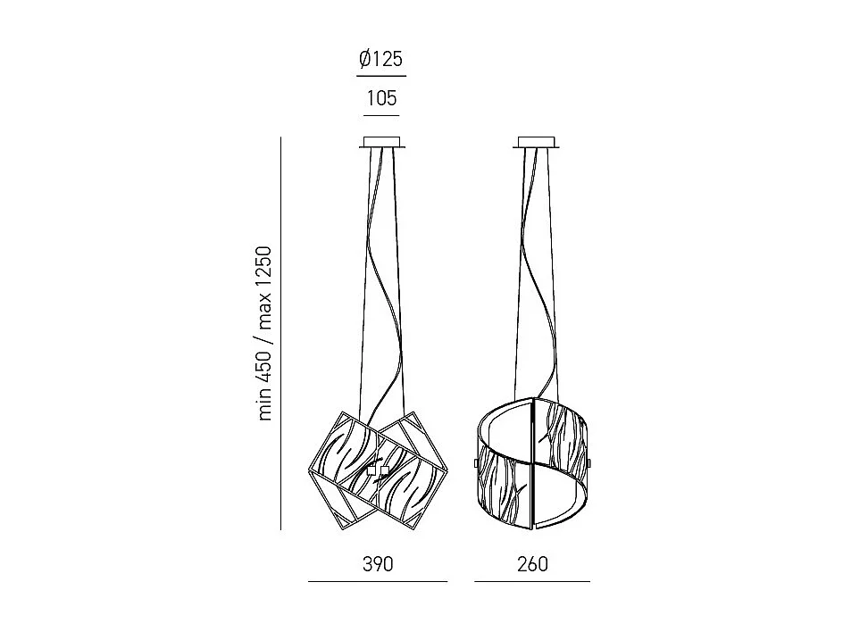 Agnese witte hanglampen 2XE27 max 2X52W IP20 - Modern design LED plafondlamp