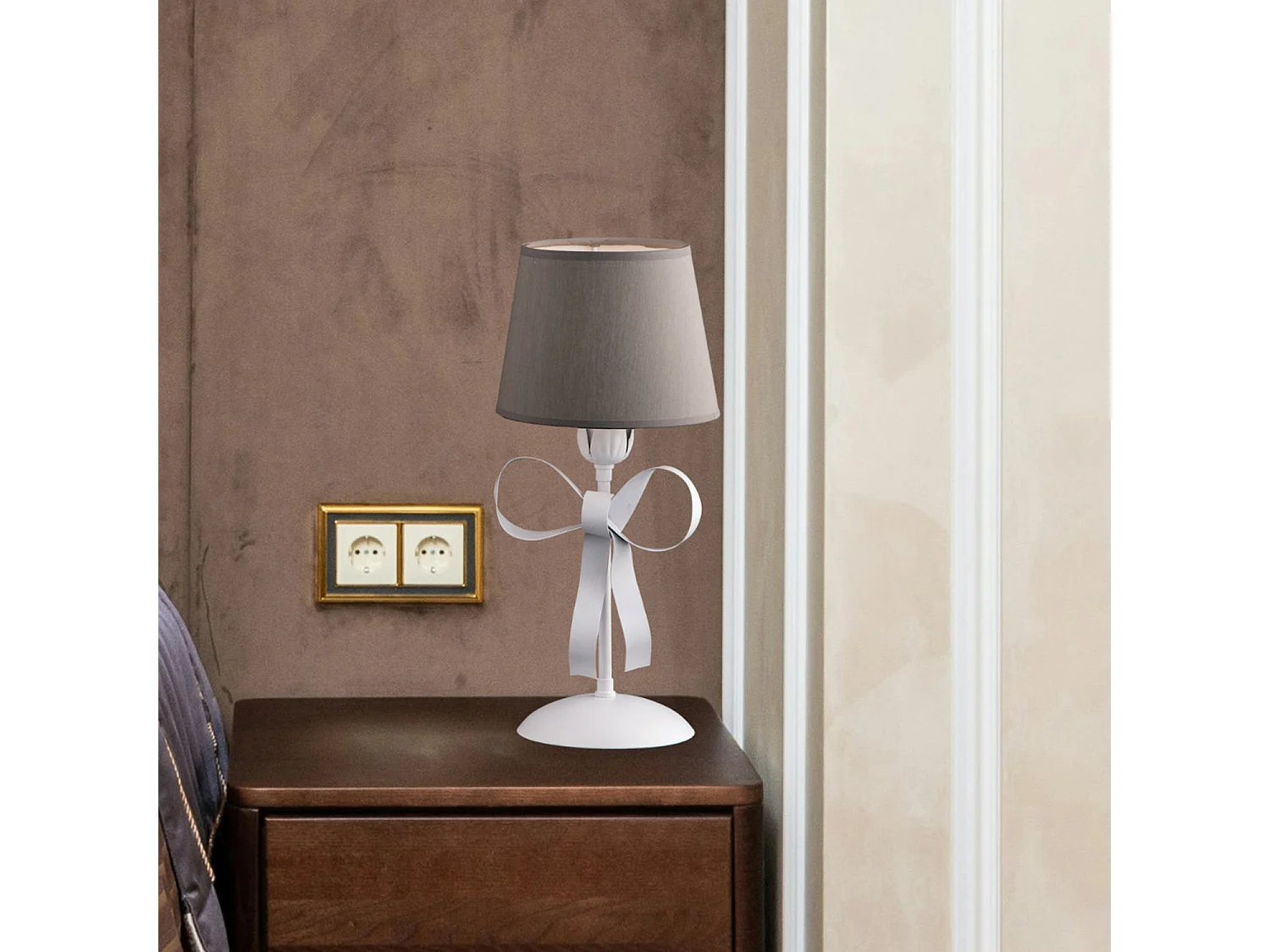 Lucy - Lumetto in ferro laccato bianco shabby 1 luce  H.35 - Ø16 - BL184-LT-BCO
