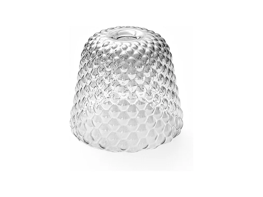 Diffuseur en verre fumé pour suspensions - finition dégradée transparente, design décoratif, culot E27 (petit verre) d.25X21,5