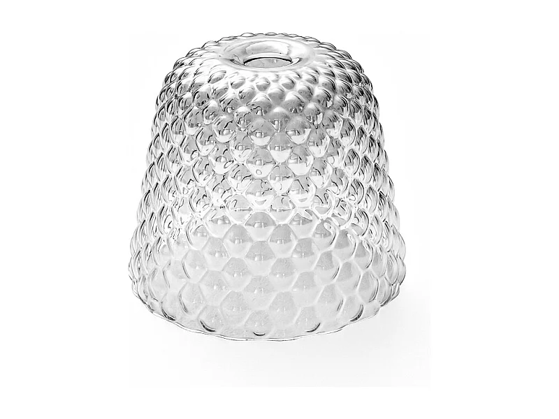 Difusor de cristal ahumado para lámparas colgantes - acabado pantalla transparente, diseño decorativo, casquillo E27 (vidrio pequeño) d.25X21,5