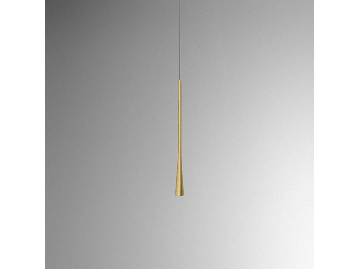 Dafne - 7W 3000K IP20 gold LED pendant lamp - Minimal design LED ceiling lamp in aluminum - Power supply included - Max. length 190cm