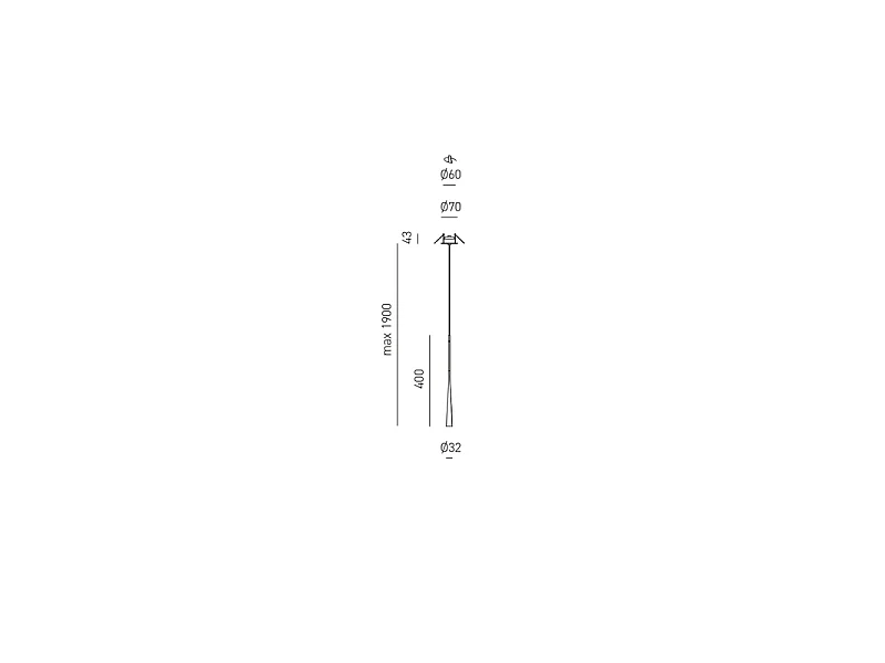 Dafne - 7W 3000K IP20 gold LED pendant lamp - Minimal design LED ceiling lamp in aluminum - Power supply included - Max. length 190cm