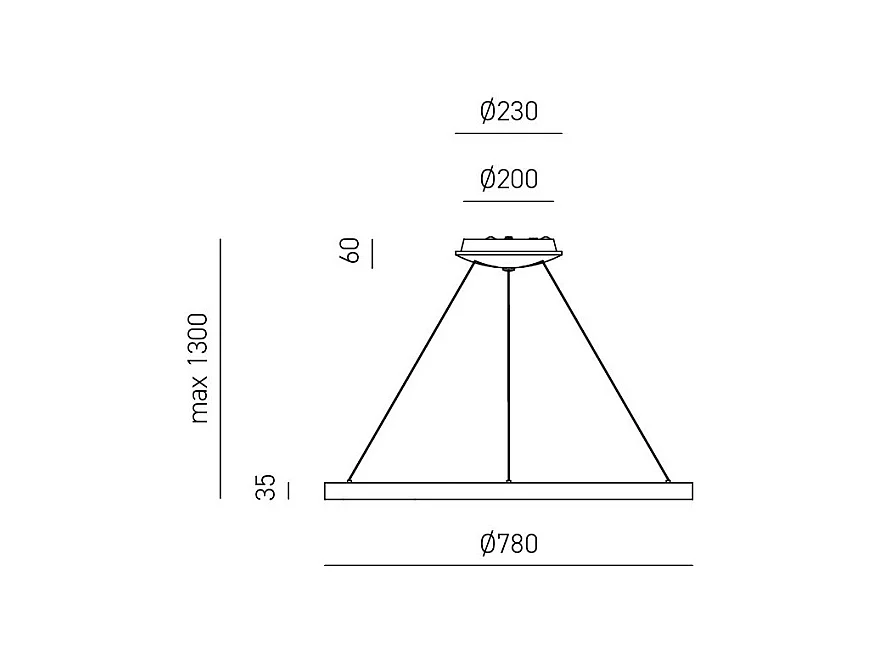 Krizia - Suspension LED dimmable 60W - 4800lm, lumière chaude 3000K, anneau blanc mat, diffuseur opale, d.80 cm