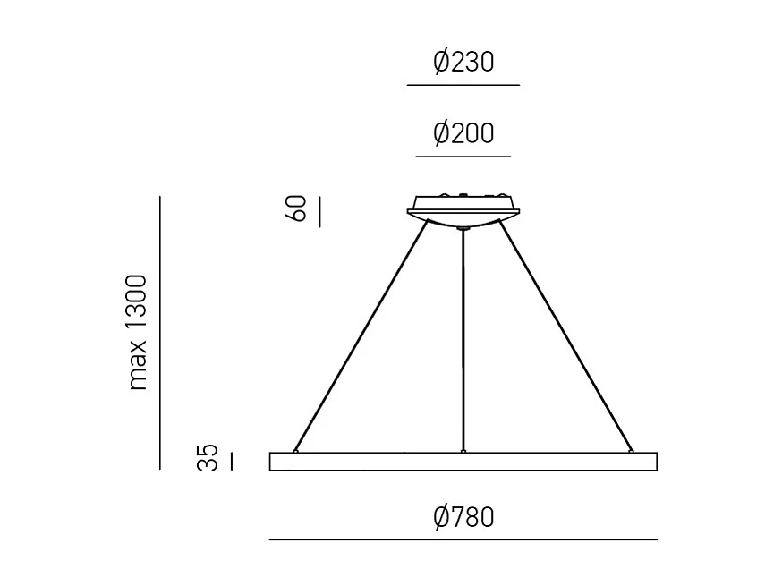 Krizia - Suspension LED dimmable 60W - 4800lm, lumière chaude 3000K, anneau blanc mat, diffuseur opale, d.80 cm