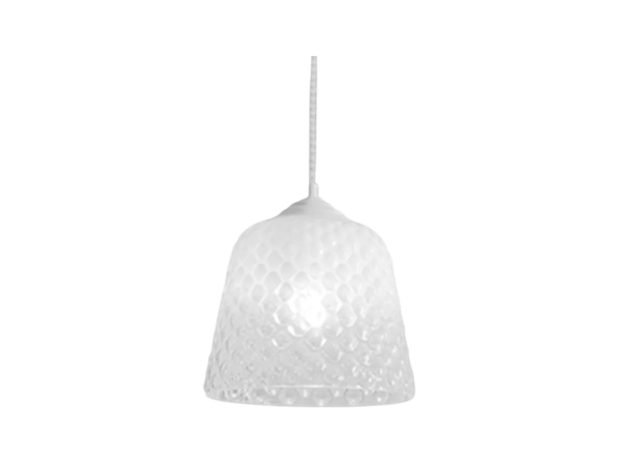 Diffuseur en verre blanc pour suspension - finition dégradée transparente, design décoratif, culot E27 (grand verre) d.25X21,5