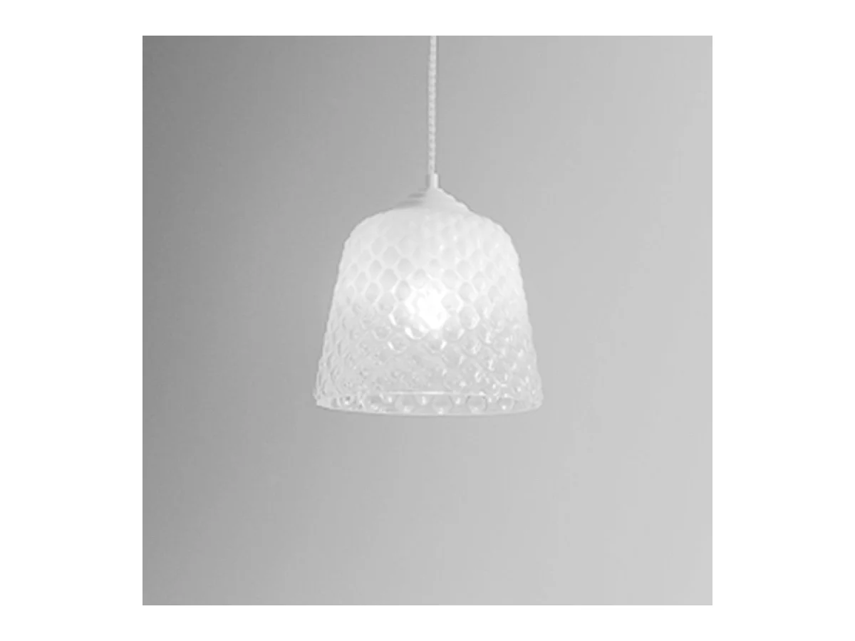 Diffuseur en verre blanc pour suspension - finition dégradée transparente, design décoratif, culot E27 (grand verre) d.25X21,5