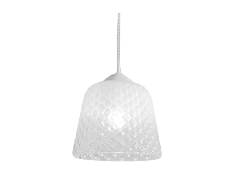 Witte glazen diffuser voor hanglampen - transparante schaduwafwerking, decoratief ontwerp, E27 fitting (groot glas) d.25X21,5