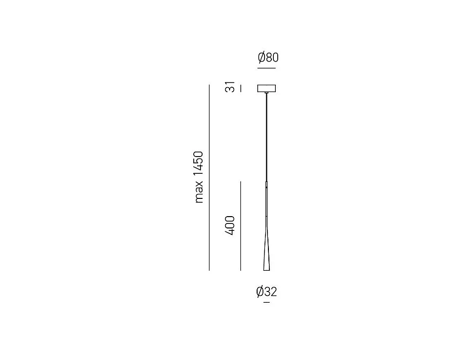 Dafne - Suspension LED noire 7W 3000K IP20 - Plafonnier LED design minimaliste en aluminium - Alimentation incluse - Max L. 145cm