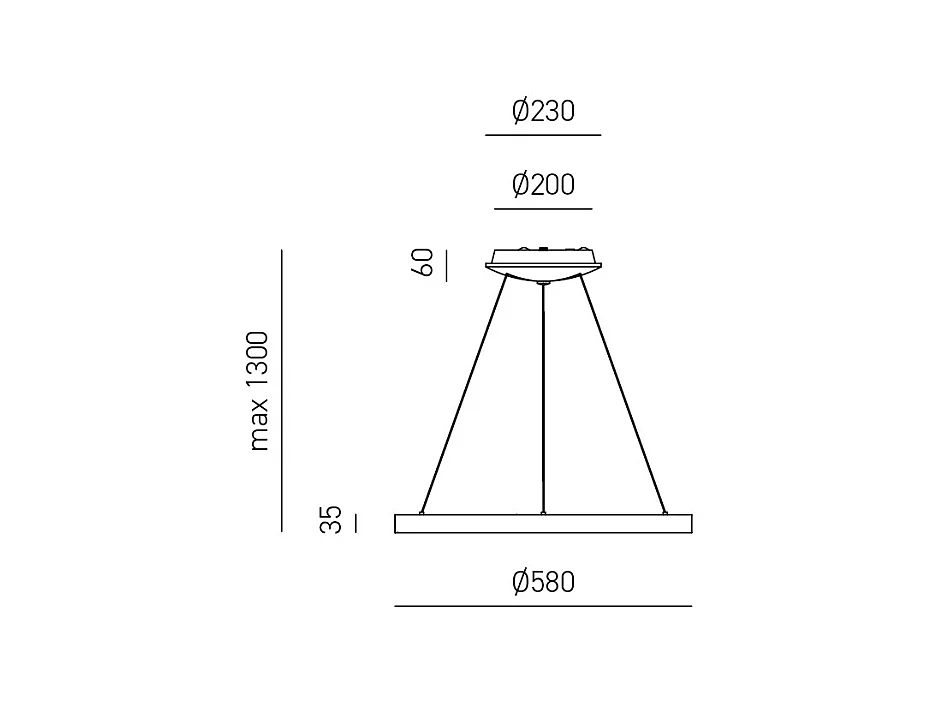 Krizia - Suspension LED dimmable 50W - 2900lm, lumière chaude 3000K, anneau blanc mat, diffuseur opale, d. 60 cm