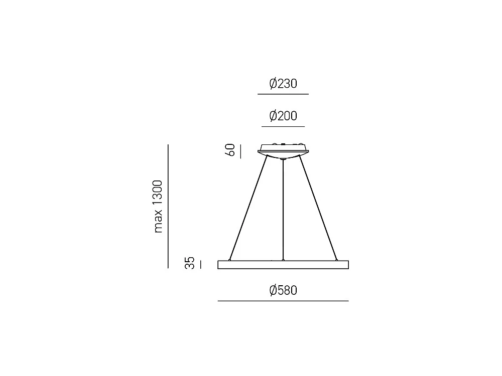 Krizia - Suspension LED dimmable 50W - 2900lm, lumière chaude 3000K, anneau blanc mat, diffuseur opale, d. 60 cm
