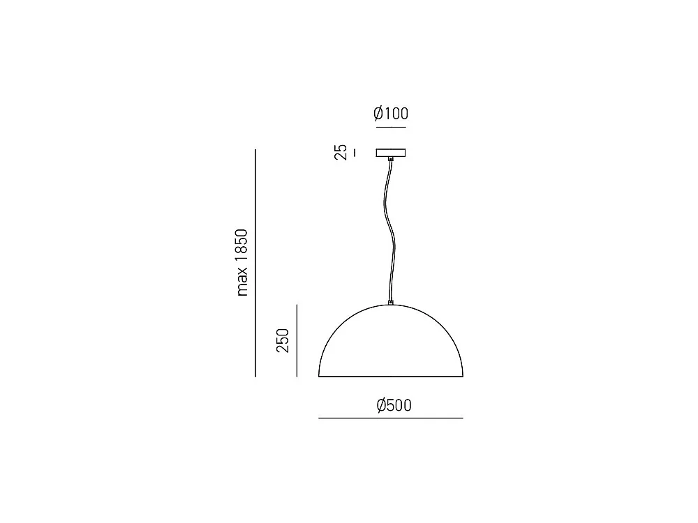 Bonella - Czarna lampa wisząca 1XE27 max 1X60W IP20 - Lampa sufitowa o nowoczesnym wzornictwie z aluminium - Gniazdo E27