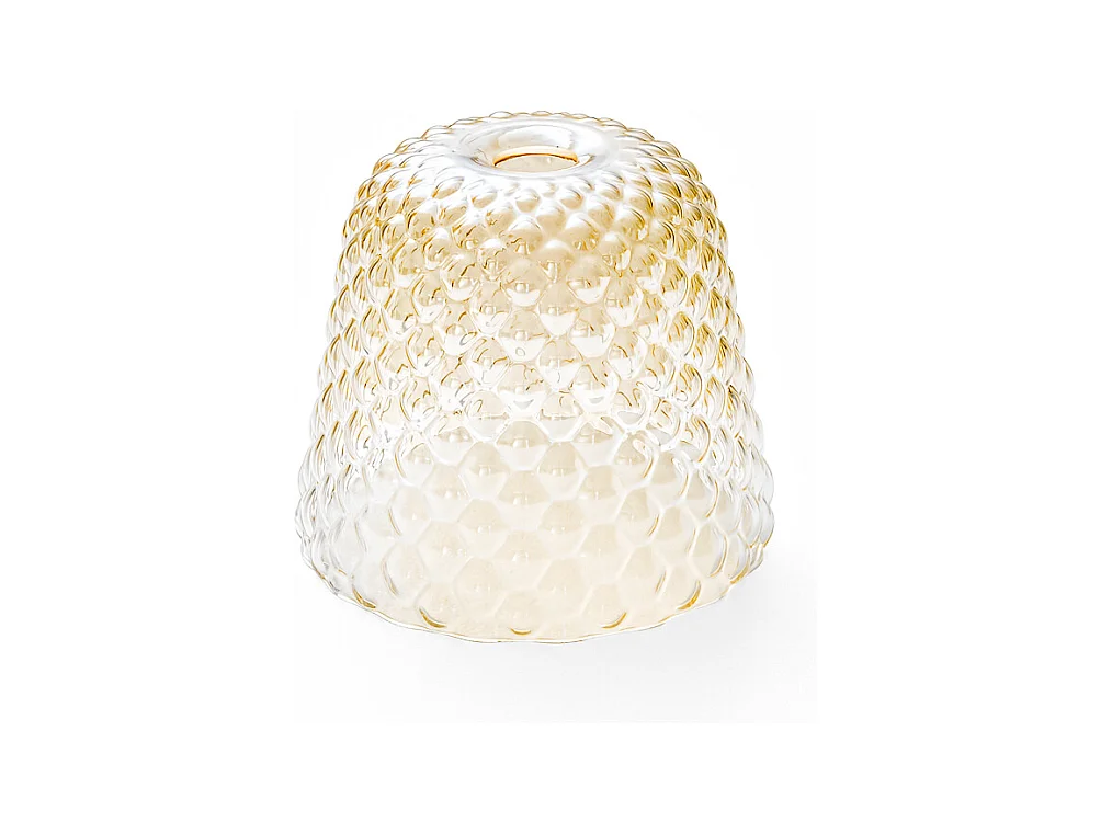 Diffuseur en verre ambré pour suspensions - finition dégradée transparente, design décoratif, culot E27 (grand verre) d.25X21,5