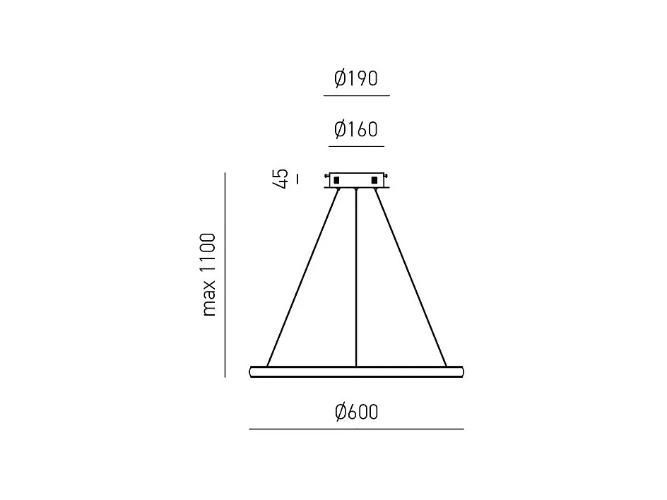 Suspension LED Iole S1 28W dimmable - Lustre avec anneau moderne en or brossé, lumière chaude 3000K