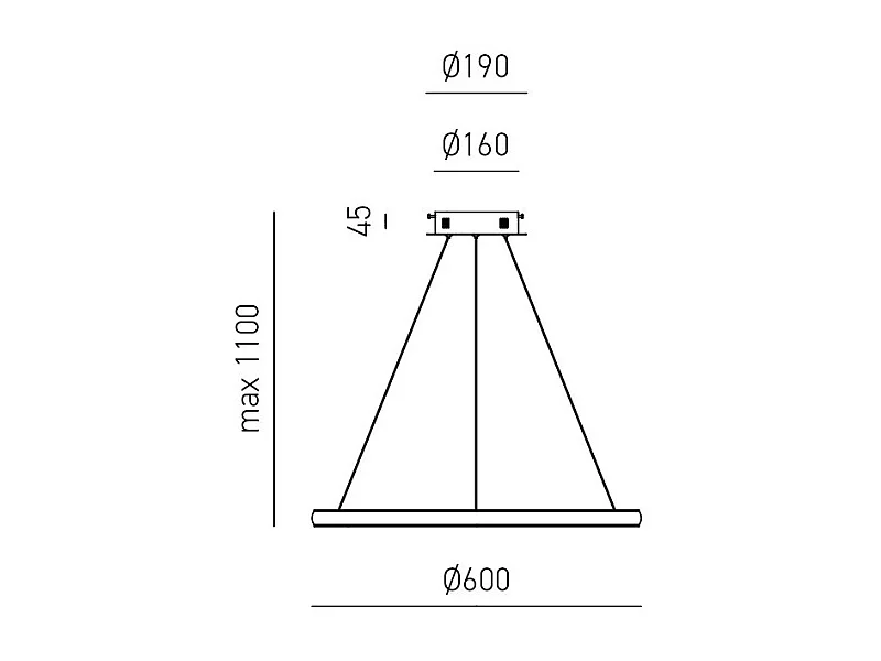 Iole S1 LED-Pendelleuchte 28W dimmbar - Kronleuchter mit modernem gebürstetem Goldring, warmes Licht 3000K, IP20