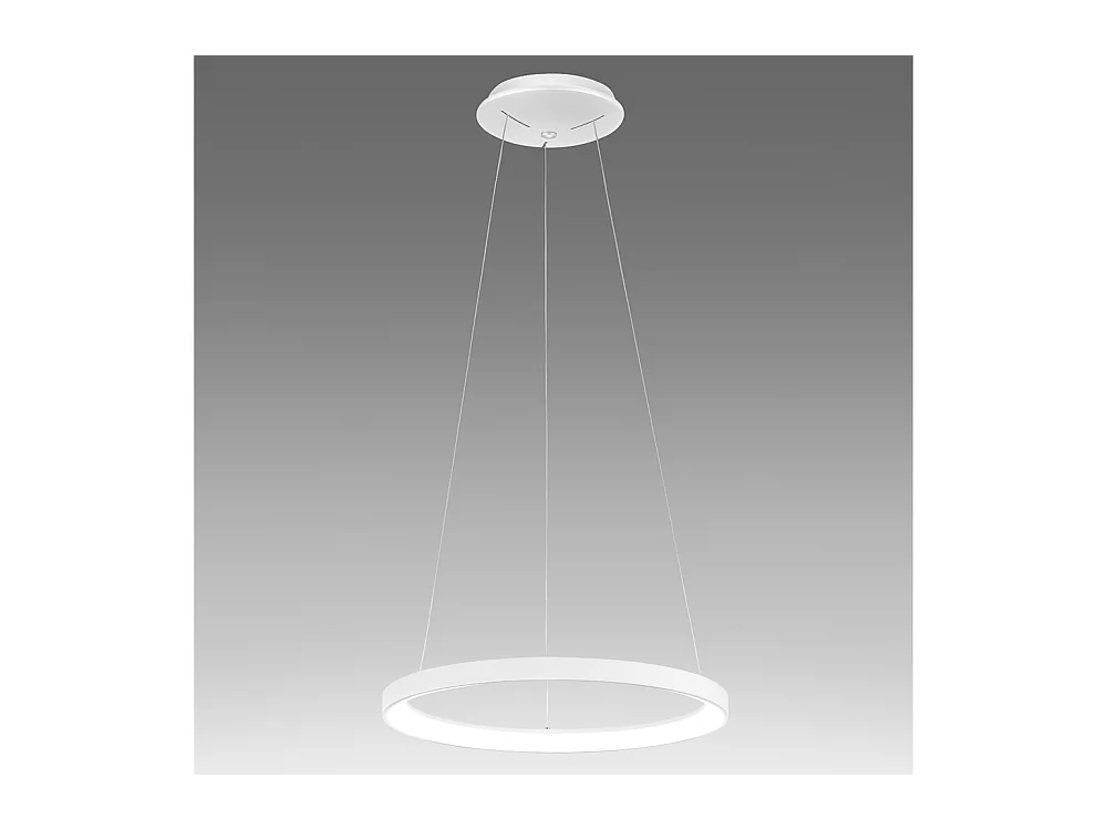 Krizia - 30W dimmbare LED-Pendelleuchte - 2300lm, 3000K warmes Licht, mattweißer Ring, Acryldiffusor, d. 40 cm, IP20