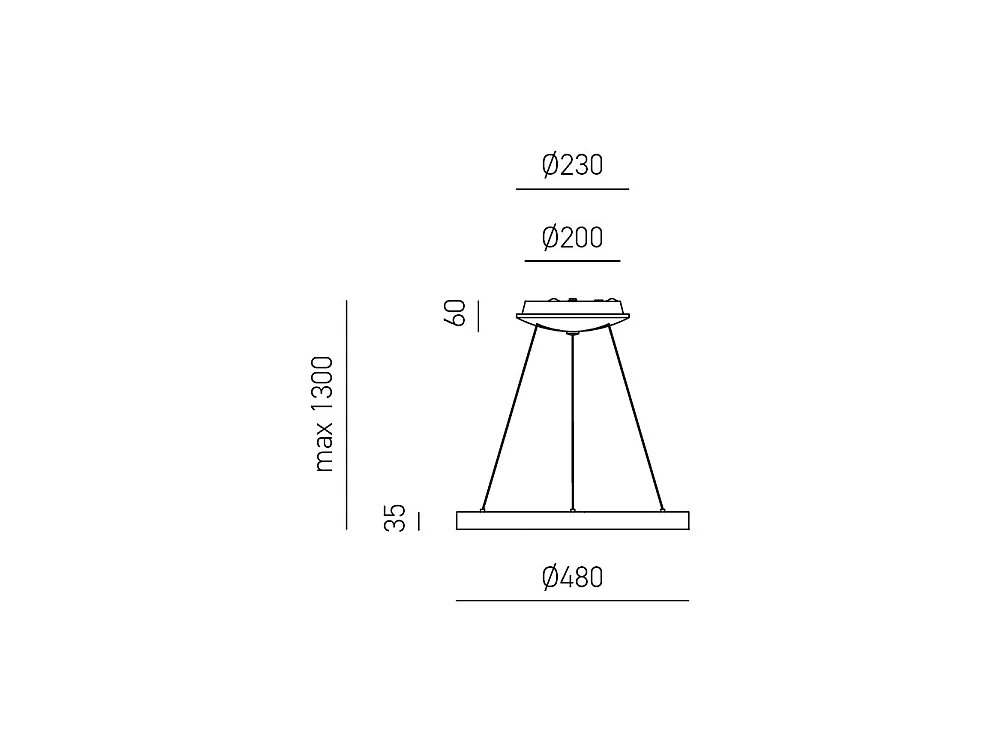 Krizia - Suspension LED dimmable 30W - 2300lm, lumière chaude 3000K, anneau blanc mat, diffuseur acrylique, d. 40 cm