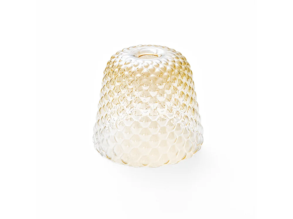 Amber glass diffuser for pendant lamps - transparent shaded finish, decorative design, E27 socket (small glass) d.25X21.5