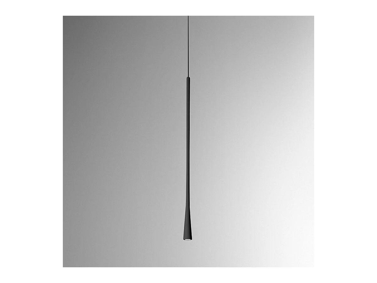 Dafne - Suspension LED noire 7W 3000K IP20 - Plafonnier LED design minimaliste en aluminium - Alimentation incluse - Max L. 165cm