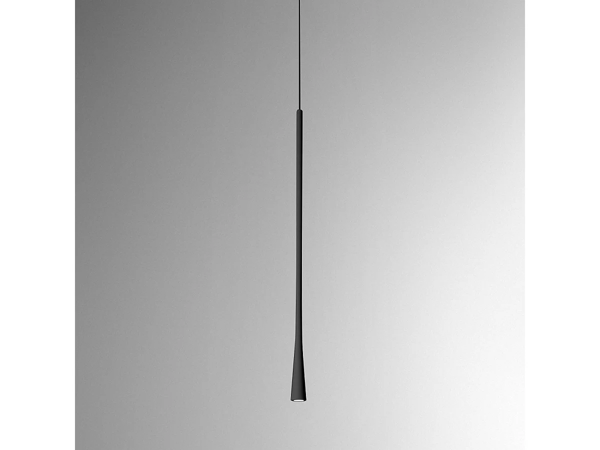 Dafne - Suspension LED noire 7W 3000K IP20 - Plafonnier LED design minimaliste en aluminium - Alimentation incluse - Max L. 165cm