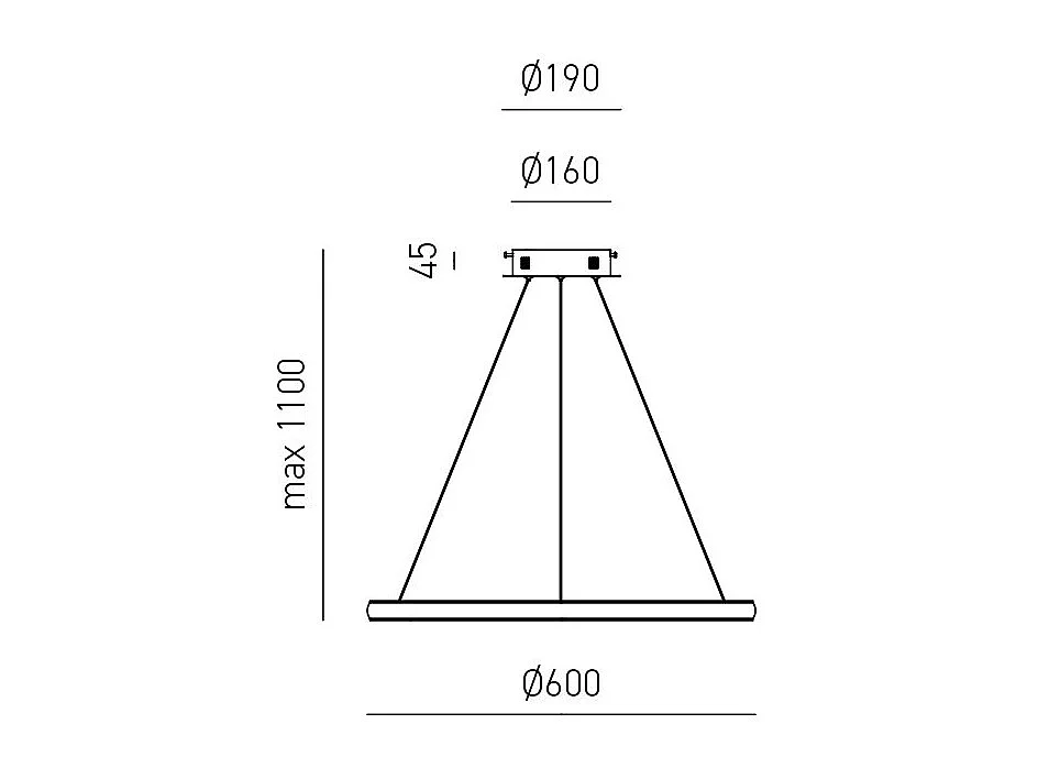 Suspension LED Iole S1 28W dimmable - Lustre avec anneau blanc satiné moderne, lumière chaude 3000K