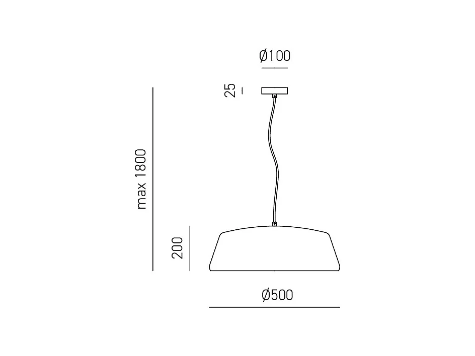 Blanca - Suspension en laiton 1XE27 max 1X60W IP20 - Plafonnier au en aluminium - Douille E27