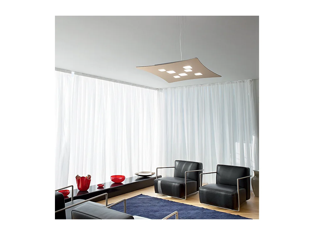 Suspension Isotta 10 lumières GX53 tourterelle – plafonnier 62x69cm, lumière double émission, max 10x8W, ampoules exclues