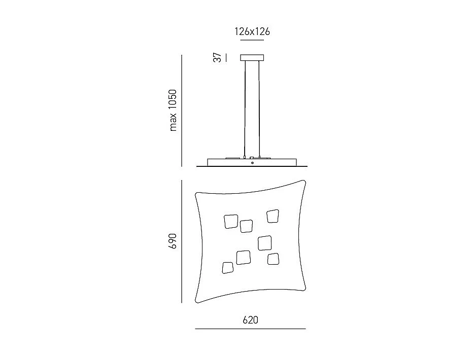 Suspension Isotta 10 lumières GX53 tourterelle – plafonnier 62x69cm, lumière double émission, max 10x8W, ampoules exclues