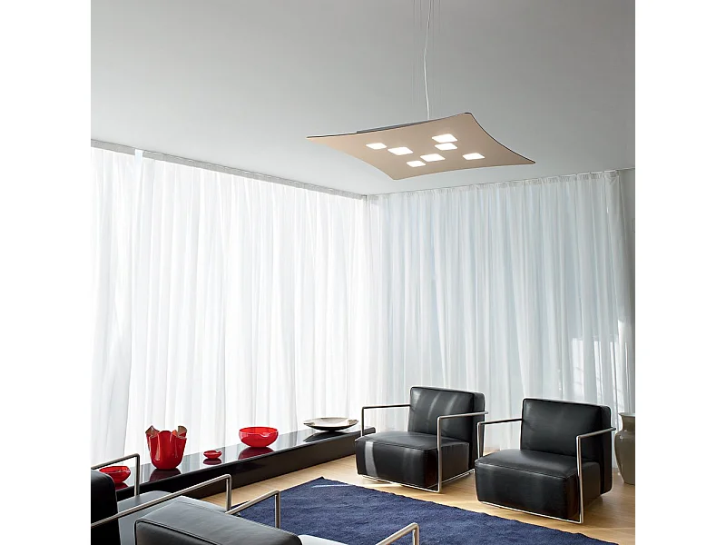 Lustre suspenso Isotta 10 luzes GX53 pomba cinza - Candeeiro de teto design moderno 62x69cm, luz de dupla emissão, max 10x8W, IP20, lâmpadas excluídas