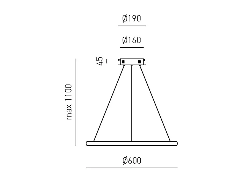 Suspension LED Iole S1 28W dimmable - Lustre avec anneau moderne en titane, lumière chaude 3000K