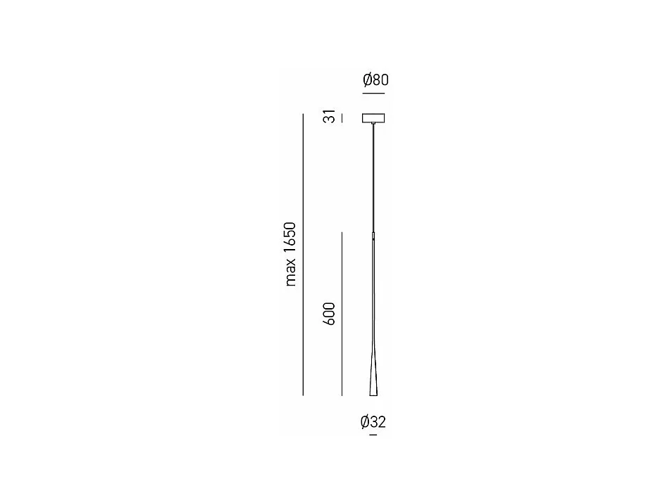 Dafne - Suspension LED Or 7W 3000K IP20 - Plafonnier LED design minimaliste en aluminium - Alimentation incluse - Max L. 165cm