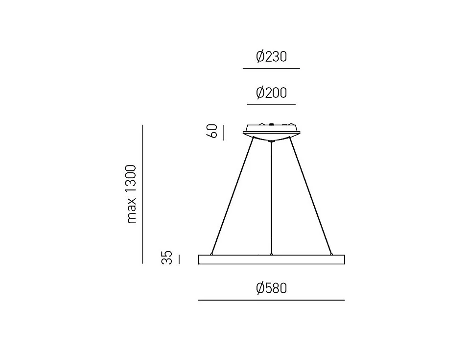Krizia - Suspension LED dimmable 50W - 2900lm, lumière chaude 3000K, anneau or brossé, diffuseur opale, d. 60 cm