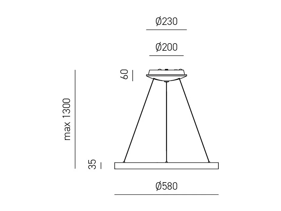 Krizia - Lámpara colgante LED regulable 50W - 2900lm, luz cálida 3000K, aro oro cepillado, difusor opal, d. 60cm, IP20