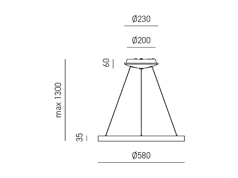 Krizia - 50W dimmbare LED-Pendelleuchte - 2900lm, 3000K warmes Licht, gebürsteter Goldring, Opaldiffusor, d. 60 cm, IP20