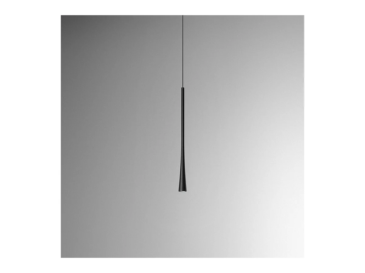 Dafne - Zwarte LED hanglamp 7W 3000K IP20 - Minimalistisch design LED plafondlamp in aluminium - Voeding inbegrepen - Max L. 190cm