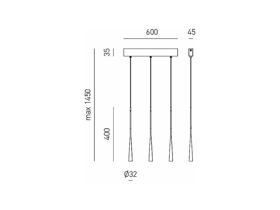 Dafne - Lámpara colgante oro 16,5W luz cálida 3000K IP20 - Plafón LED 3 luces diseño moderno - aluminio blanco satinado