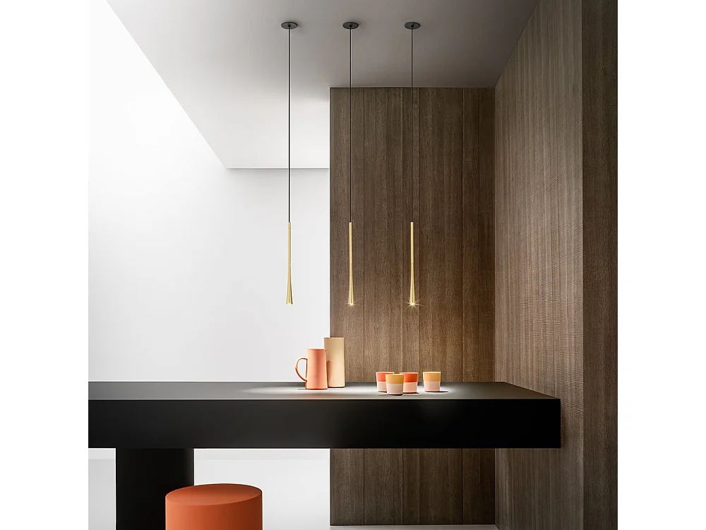 Dafne - Suspension dorée 16,5W lumière chaude 3000K IP20 - Plafonnier LED 3 lumières - aluminium blanc satiné